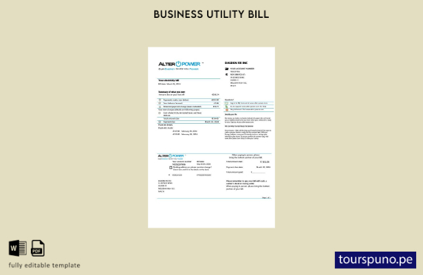 listo para imprimir Malta AlterPower Malta plantilla de factura de servicios púb